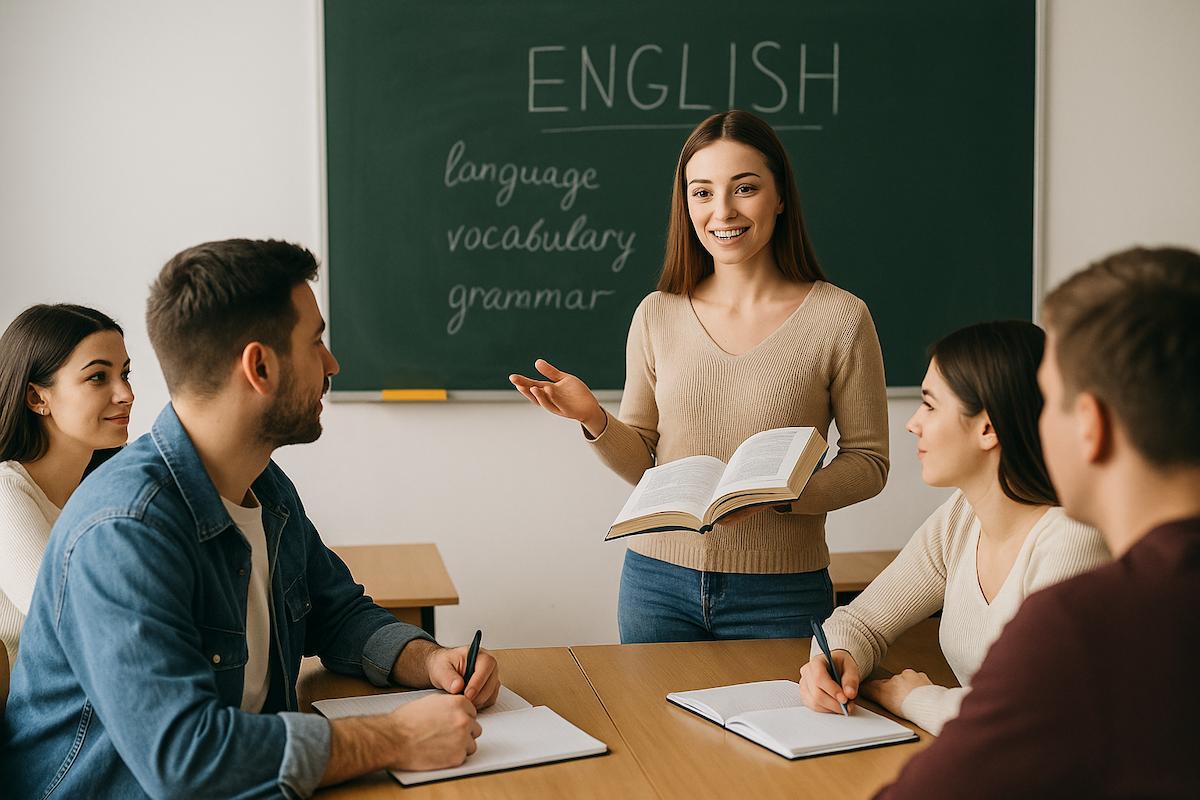 Generalni kurs engleskog jezika – predavačica objašnjava gramatiku polaznicima