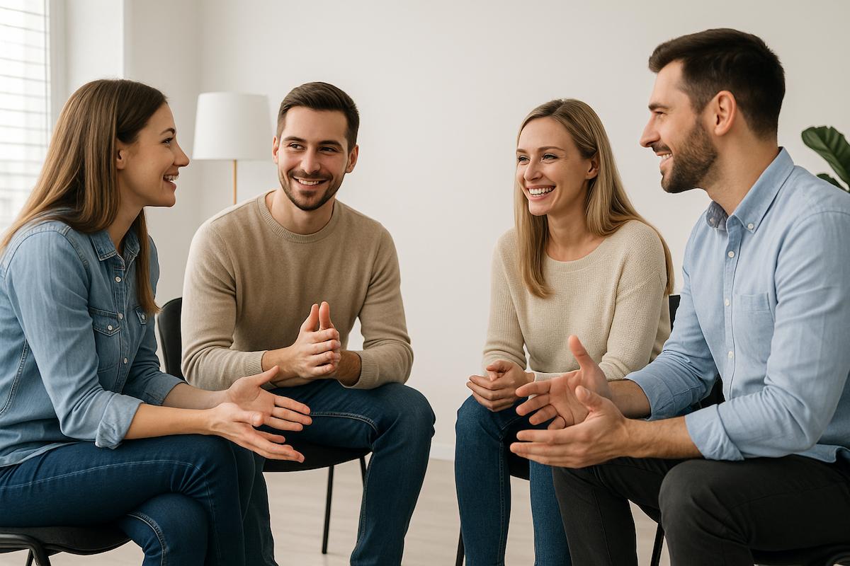 Polaznici A2C konverzacijskog kursa vežbaju engleski kroz razgovor u maloj grupi